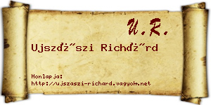 Ujszászi Richárd névjegykártya